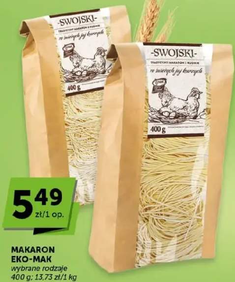 Makaron tradycyjny makaron z ruszniku ze świeżych jaj kurzych wybrane rodzaje