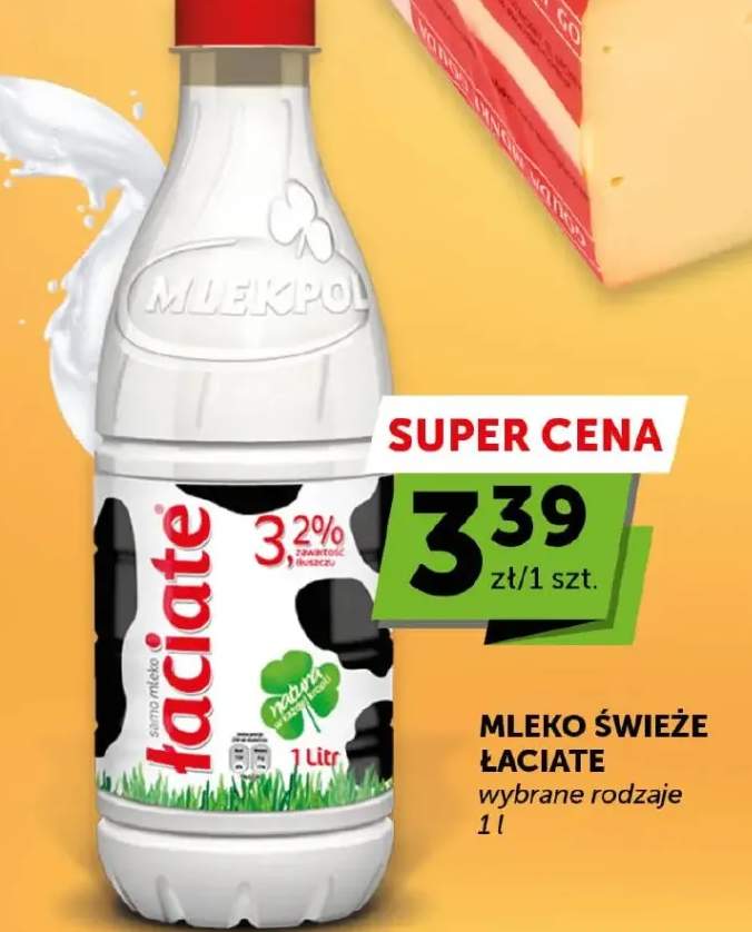 Mleko świeże łaciate wybrane rodzaje