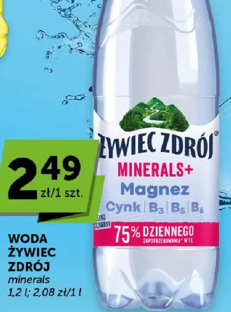 Woda Żywiec Zdrój minerals magnez cynk
