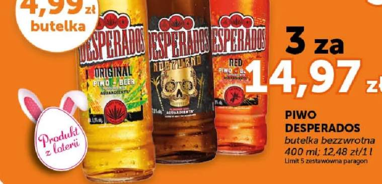 Piwo Desperados wybrane rodzaje butelka bezzwrotna