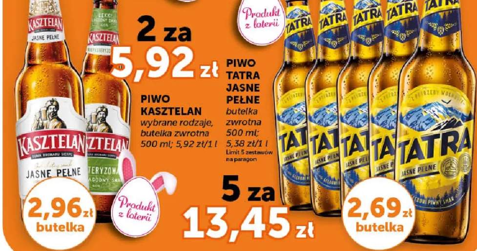 Piwo jasne pełne wybrane rodzaje