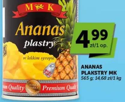 Ananas plastry w lekkim syropie