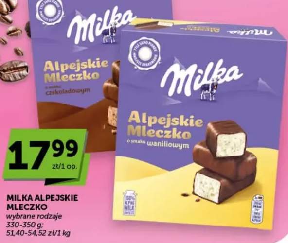 Mleka Alpejskie Mleczko wybrane rodzaje