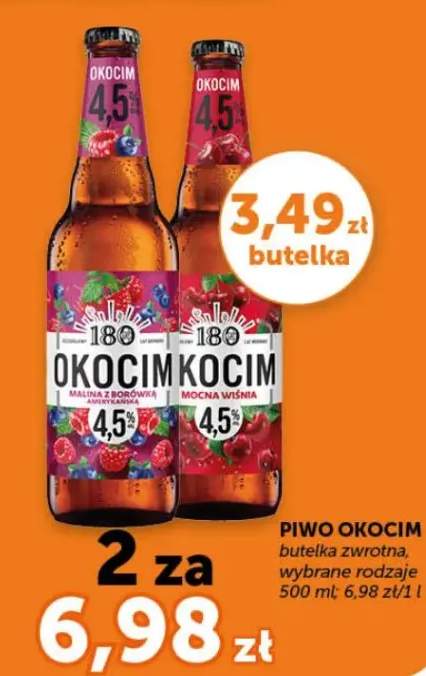 Piwo Okocim malina i rokitnik mocna wiśnia