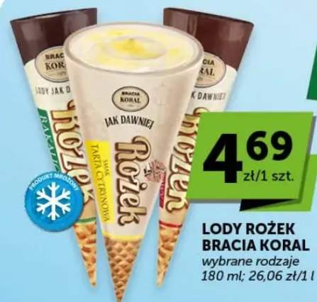 Lody rożek wybrane rodzaje