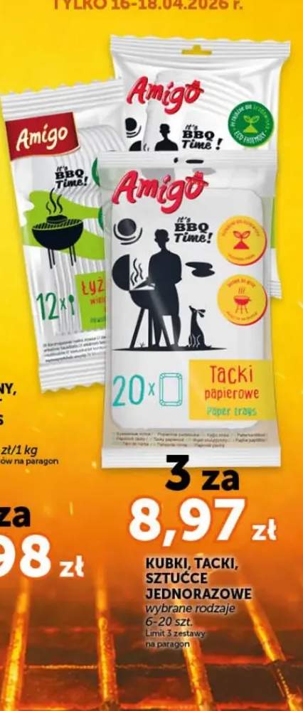 Kubki, tacki, sztućce jednorazowe wybrane rodzaje