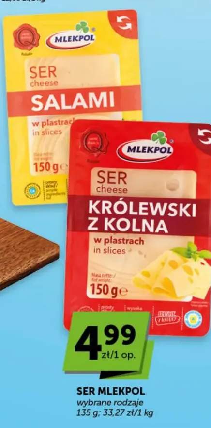 Ser Mlekpol Królewski z Kolna w plastrach