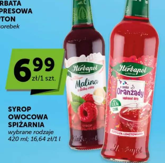 Syrop Herbapol Owocowa Spiżarnia o smaku Oranżady edycja limitowana