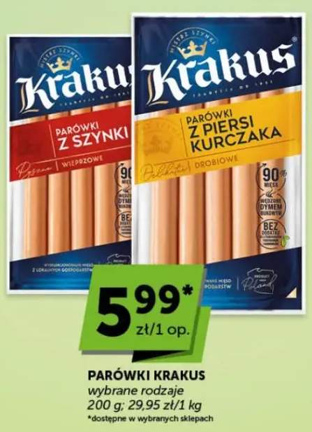 Parówki Krakus z szynki wieprzowe