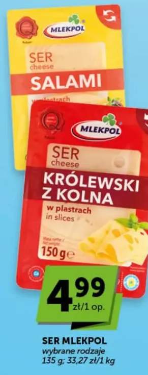 Ser Mlekpol Królewski z Kolna w plastrach