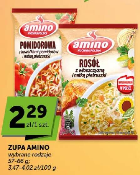 Zupa Amino pomidorowa z kawałkami pomidorów i natką pietruszki